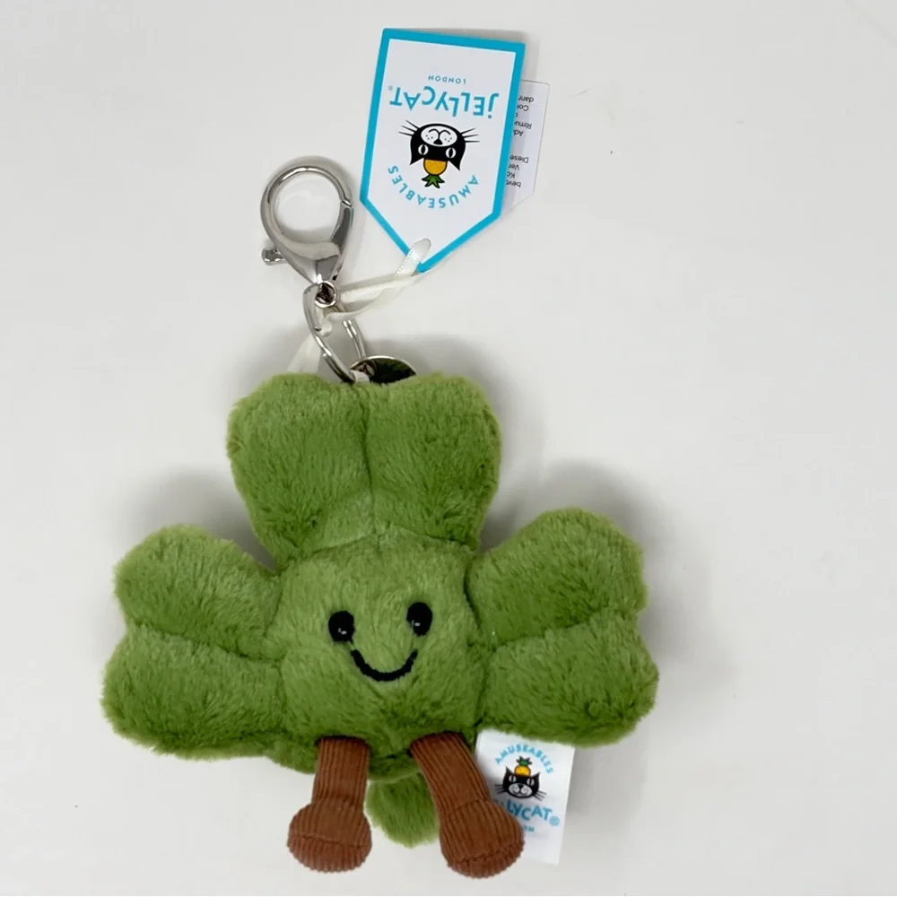 Jellycat Amuseables Siofra Shamrock Bag Charm, NWT - Picture 2 of 10